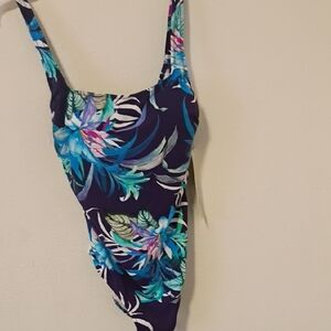 Profile By Gottex Blue Floral One Piece Swimsuit
